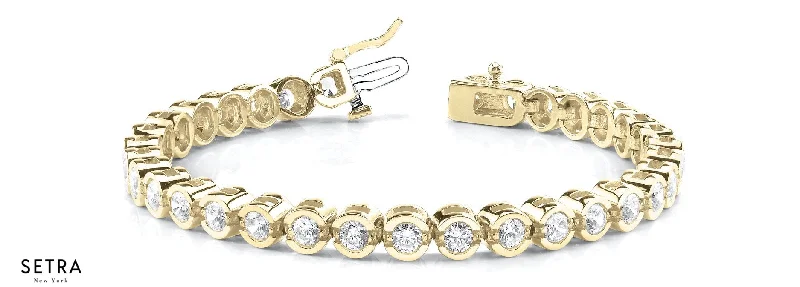 1.00ct Round Cut Diamonds Women's Bridal Link Tennis Solid Bracelet In 14k Gold