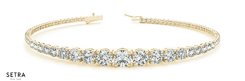 2.75ct Round Diamonds Women's Bridal Solid Bangle Bracelet In 14k Gold