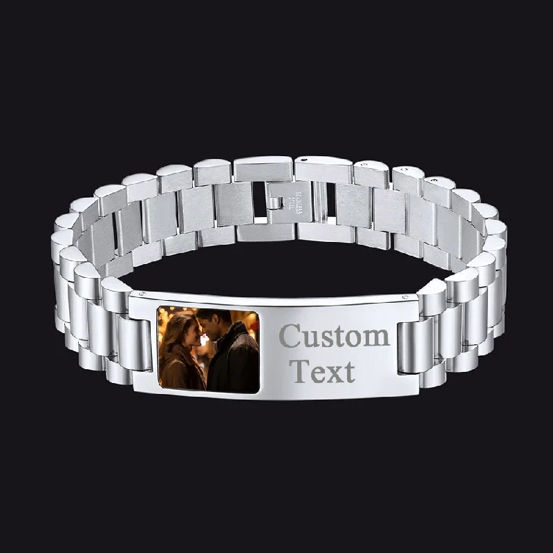 Customized Watch Strap Bracelet with Picture for Men