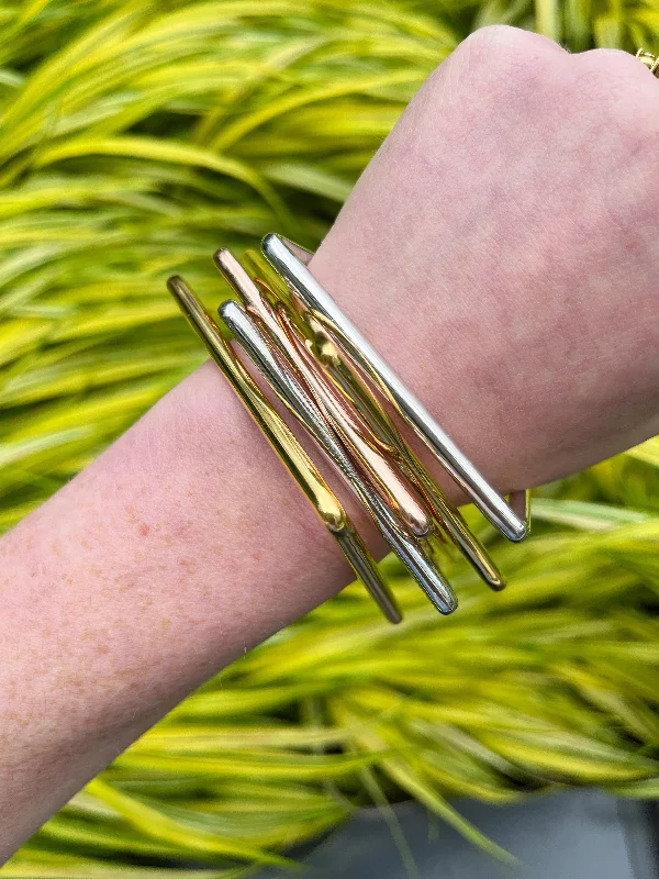 Gold Geometric Square Bangle