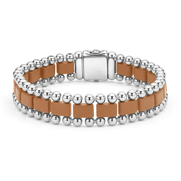 Matte Tan Ceramic Link Bracelet