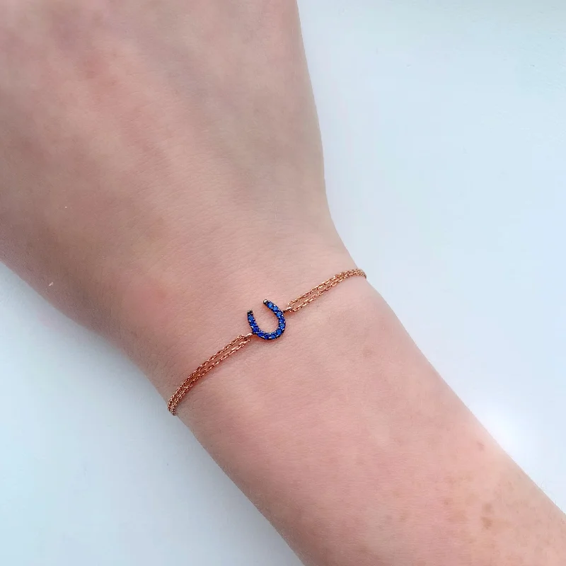 Navy Mini Horseshoe Bracelet