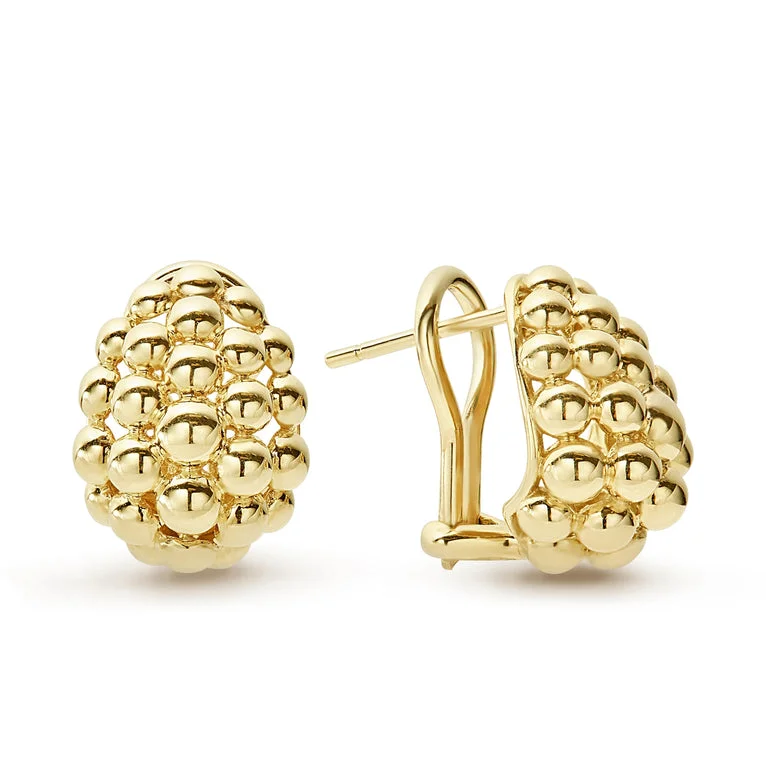 Small 18K Gold Omega Clip Earrings