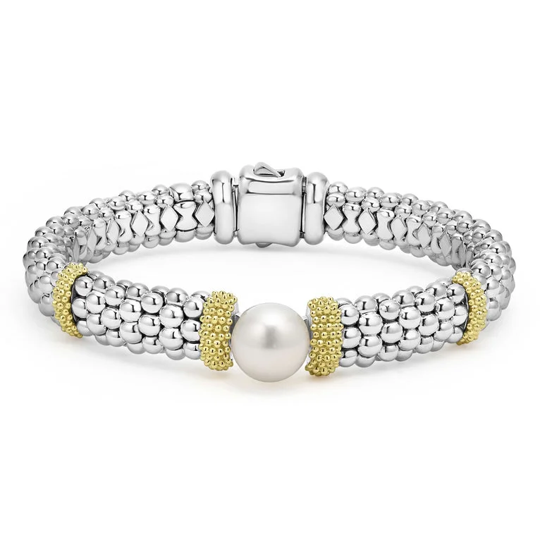 Two-Tone Pearl Caviar Bracelet | 9mm