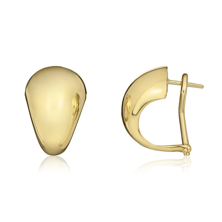 9ct yellow gold polished tapered clip earrings