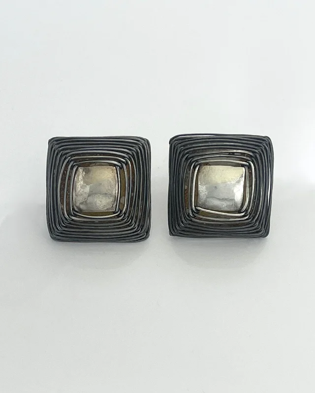 Biba Schutz Square Weave Clip Earring