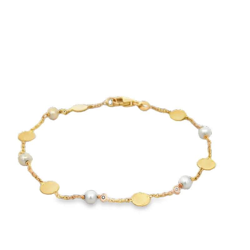 Petite Pearl Bracelet in 18k Yellow Gold