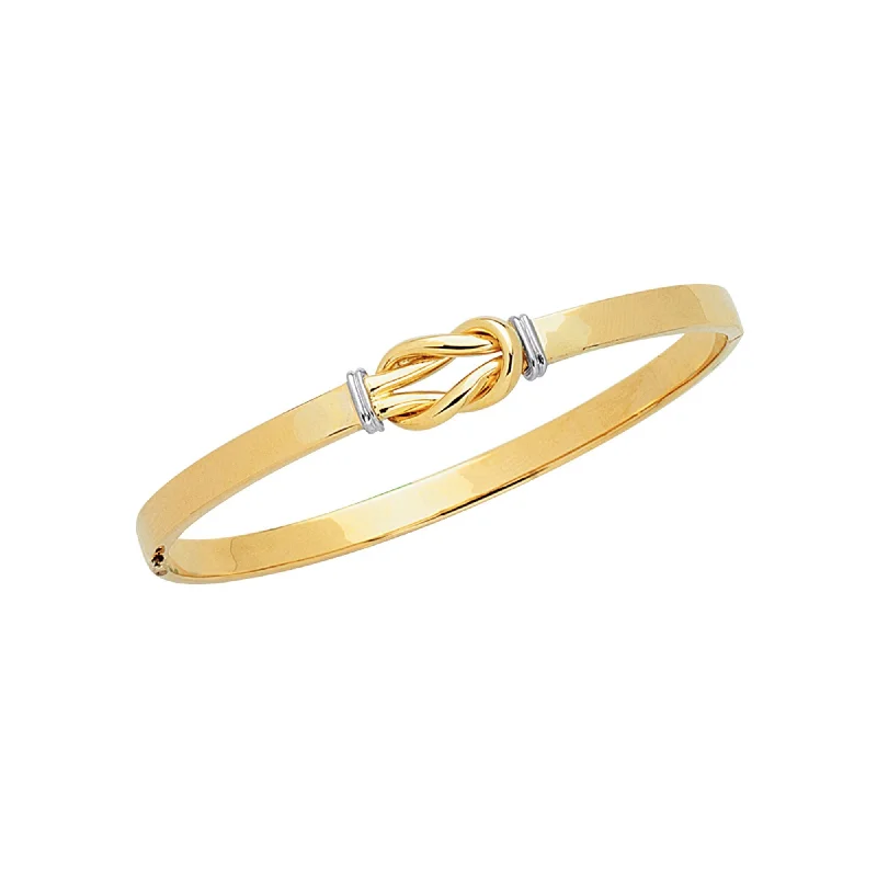 Polished Yellow & White Gold Knot Bangle