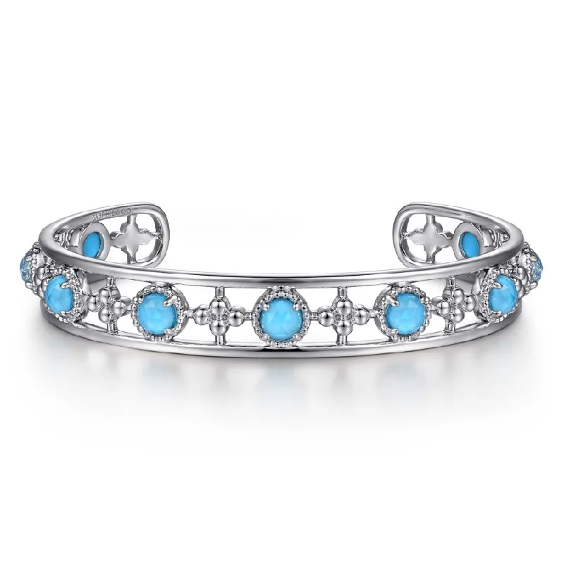 Turquoise and Rock Crystal Bangle