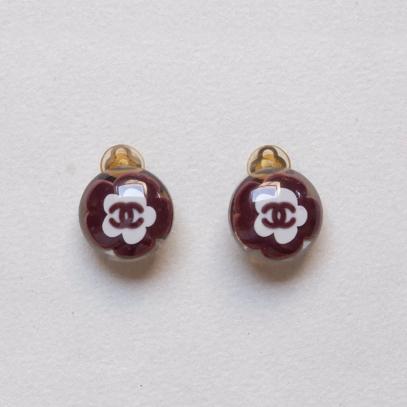 Vintage Chanel Resin Flower Clip-on Earrings