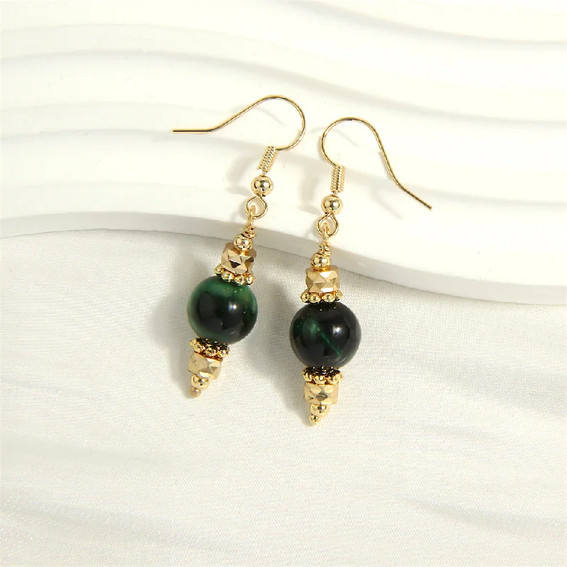 Green Tiger Eye Earrings