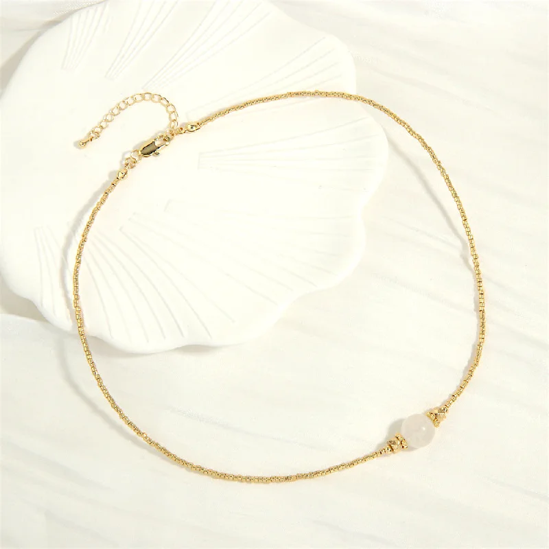 White Moonlight Miyuki Bead Necklace