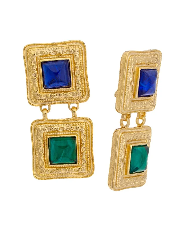 Ben-Amun 24K Plated Clip-On Earrings