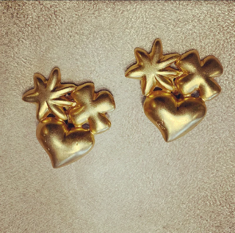 Christian Lacroix Heart and star clip on  earrings