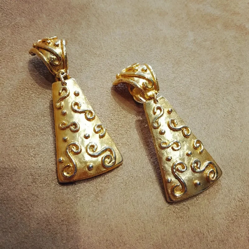 Edouard Rambaud Chunky Gold Deop vintage clip on earrings