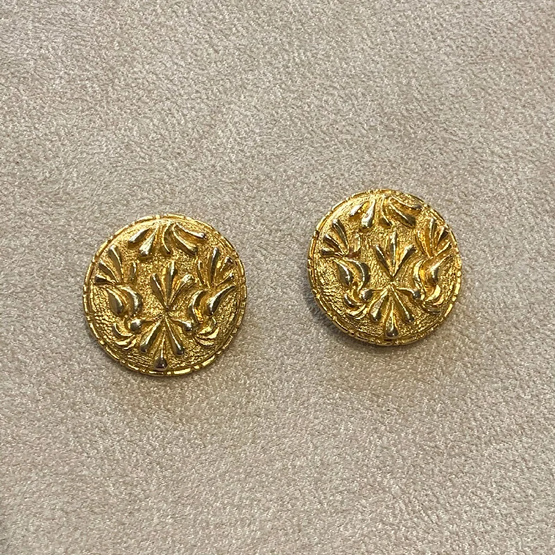 Guy Laroche gold detail clip on earrings