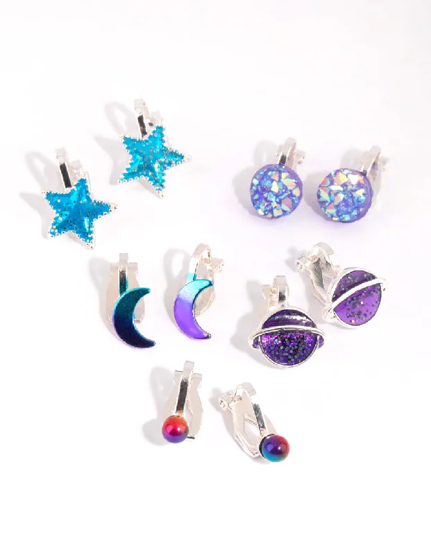 Kids Sky Clip On Earring 5-Pack