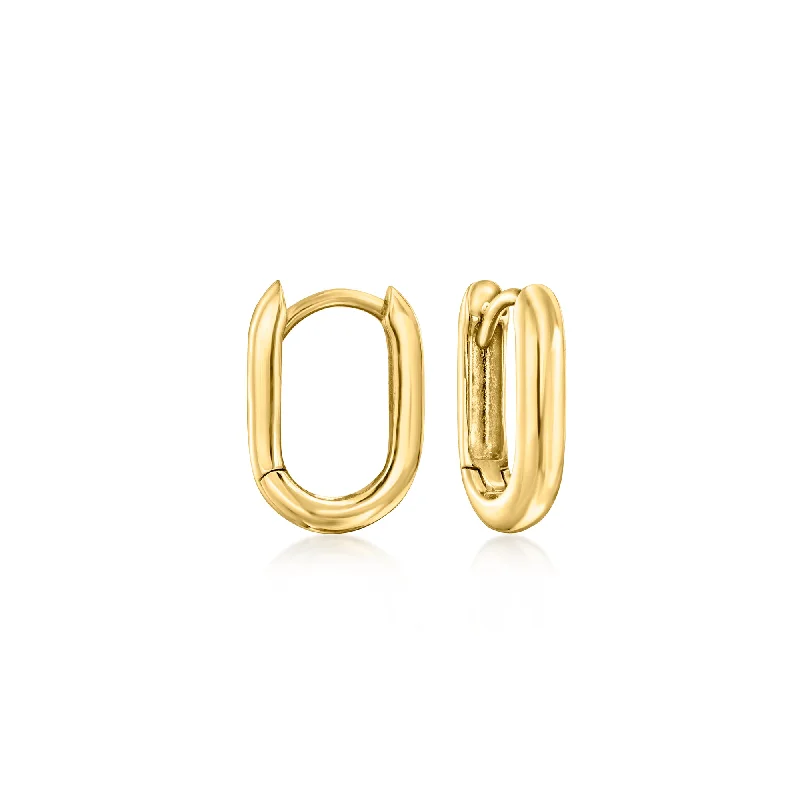 RS Pure by Ross-Simons 14kt Yellow Gold Paper Clip Link Huggie Hoop Earrings