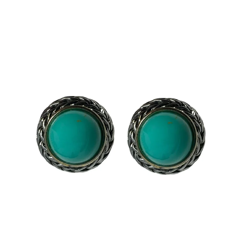 Turquoise Tone Clip Earrings By Unbranded