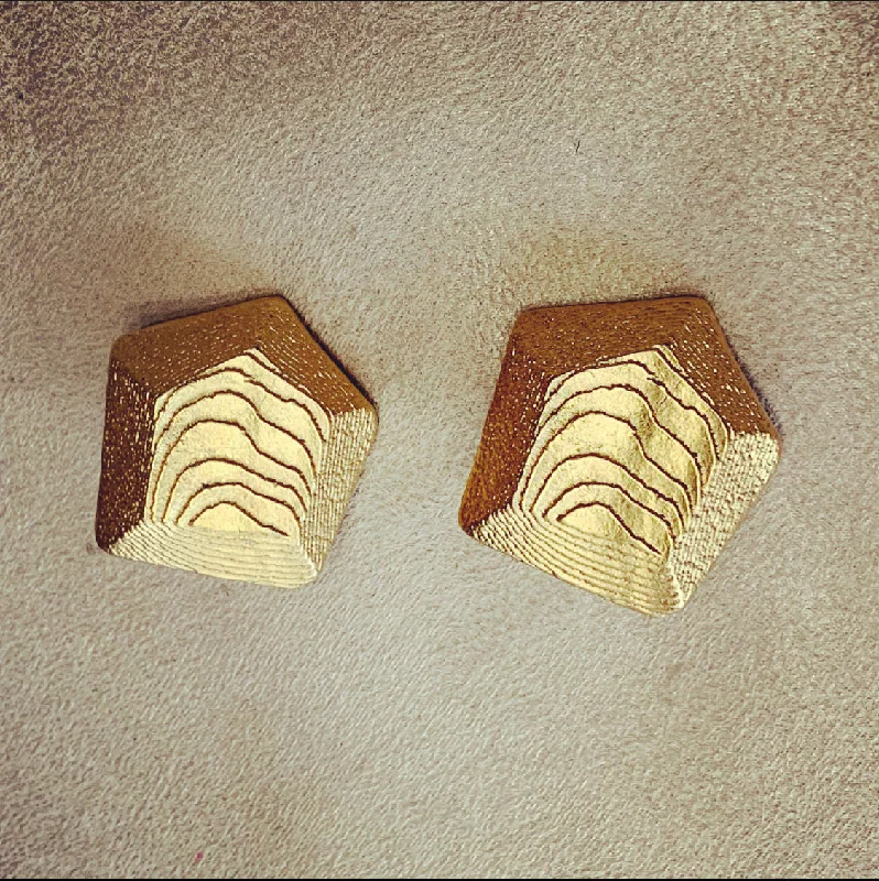 Yves Saint Laurent Gold Pentagon Clip On earrings