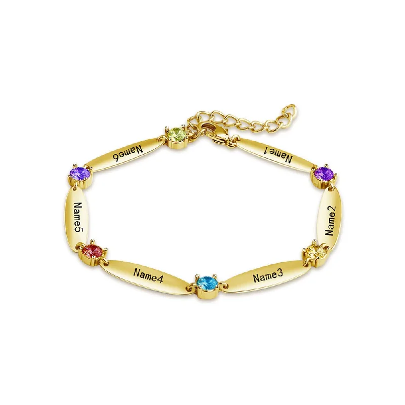 No-tarnish Medical Grade Titaium 12 Birthday Stone Shop Personalized Bracelets