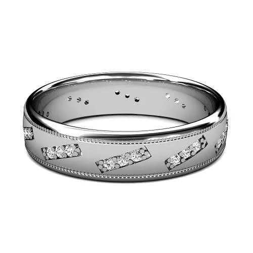 0.45 CT Round Cut Diamonds - Mens Wedding Band