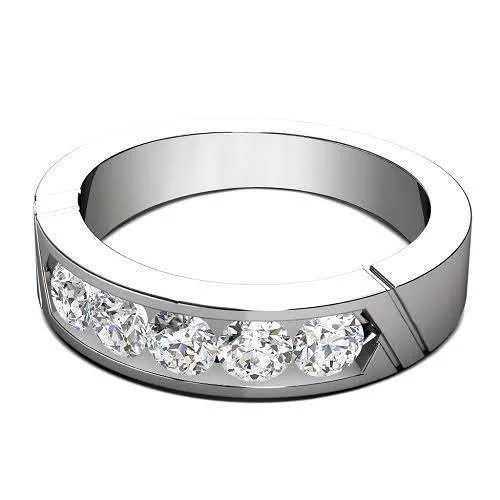 0.60 CT Round Cut Diamonds - Mens Wedding Band