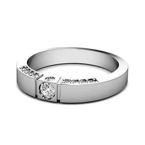 0.60 CT Round Cut Diamonds - Mens Wedding Band