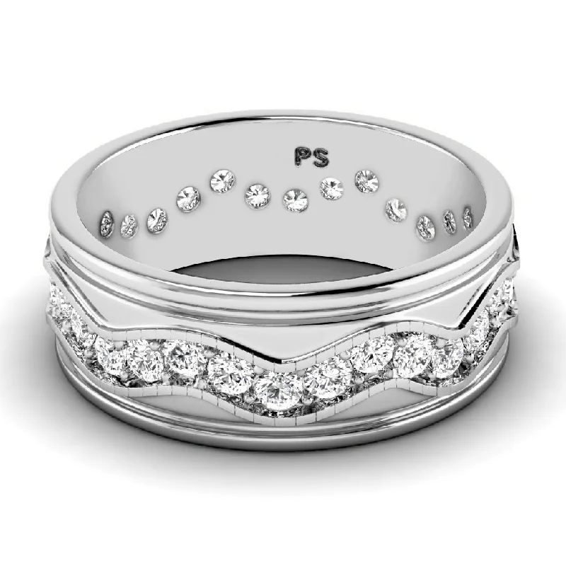 1.50 CT Round Cut Diamonds - Mens Wedding Band