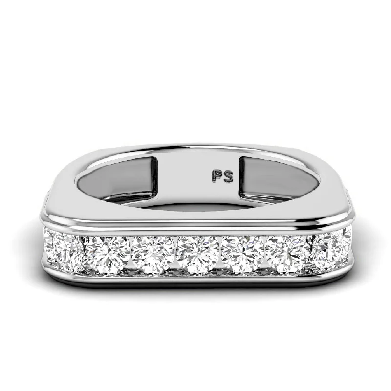 1.50 CT Round Cut Diamonds - Mens Wedding Band