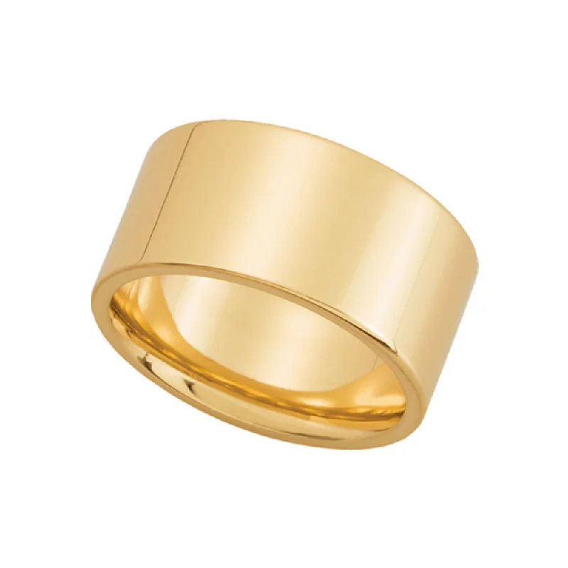 10mm Flat Comfort Fit Wedding Band in 14k Yellow Gold