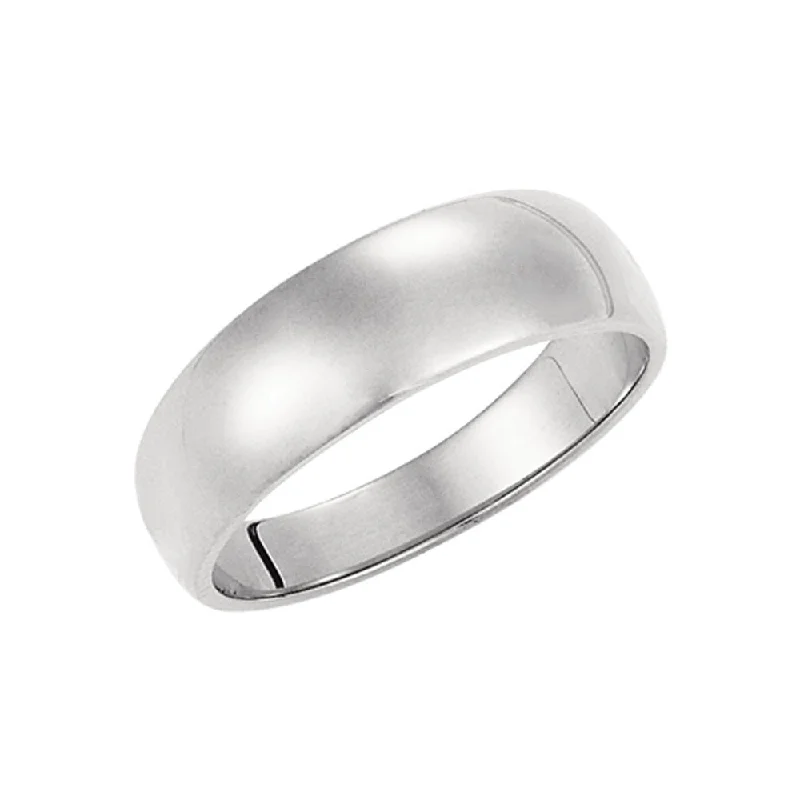 4mm Half Round Tapered Wedding Band in 14k White Gold