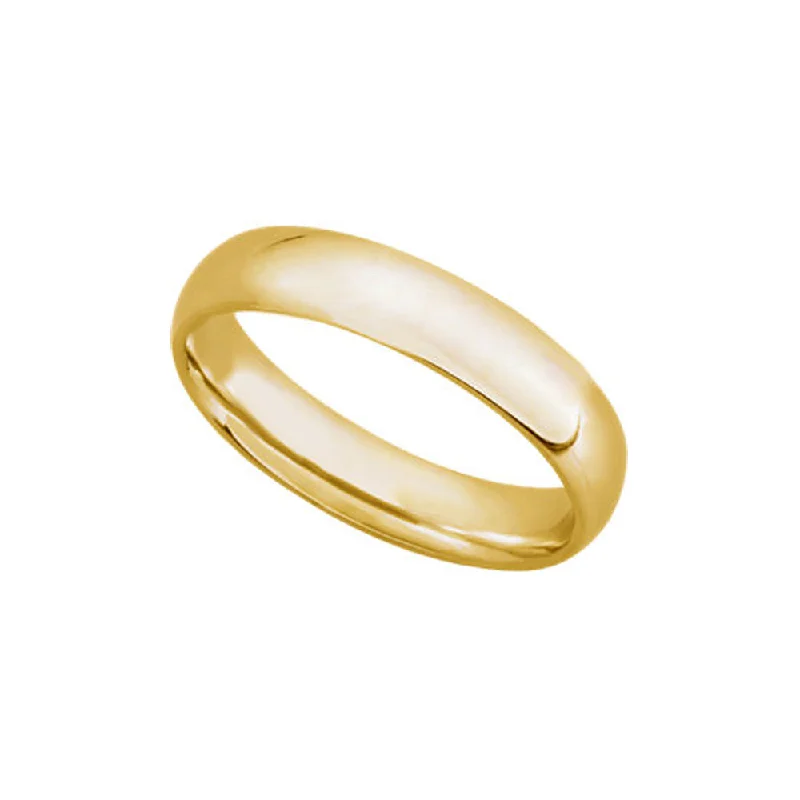 4mm Light Domed Comfort Fit Wedding Band in 14k Yellow Gold