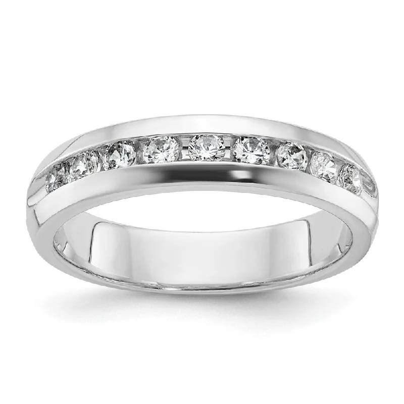 5.25mm 14K White Gold 9-Stone 1/2 Ctw Lab Created Diamond Band