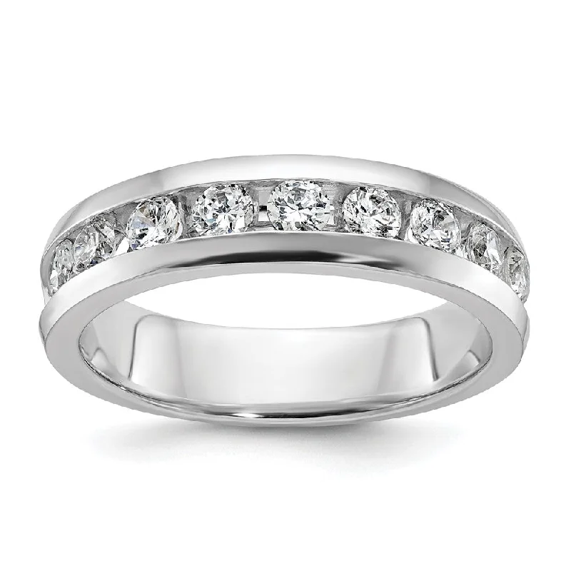 5.75mm 14K White Gold 9-Stone 1.0 Ctw Diamond Standard Fit Band