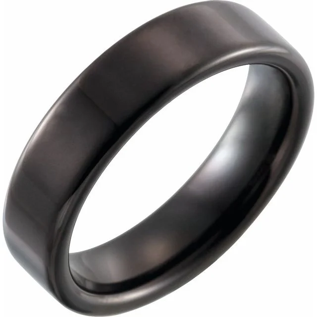 Black PVD Tungsten 6 mm Flat Band