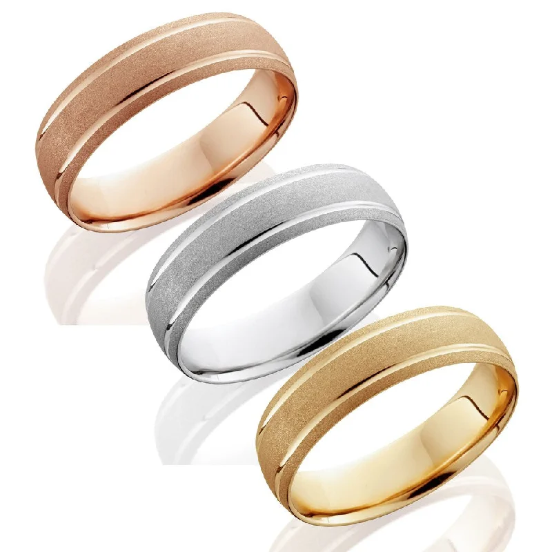 Bliss 14k Gold Men's 6mm Brushed Wedding Band