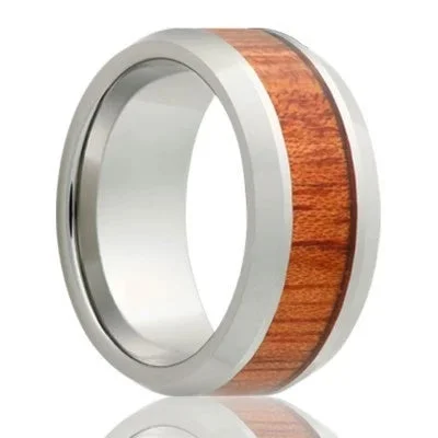 CARDINAL | Men's Wedding Band | Tungsten | Bloodwood Inlay | 8mm