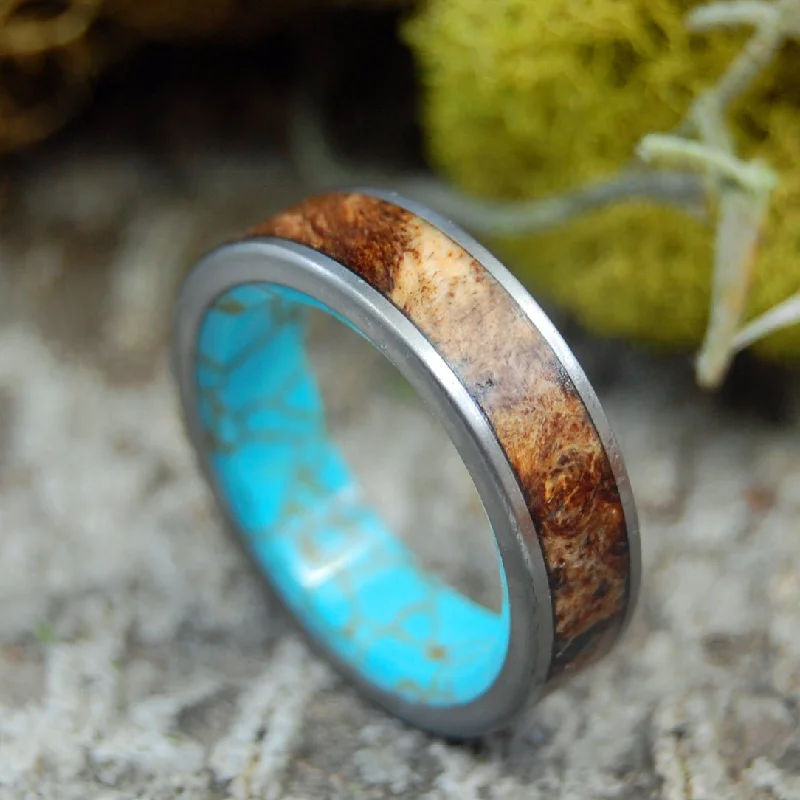 Flat Conifer | Maple And Turquoise Wedding Band