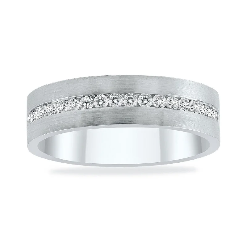 Marquee Custom Handmade 1/2 Carat TW Men's Diamond Band in 950 Platinum (F-G Color, VS1-VS2 Clarity)