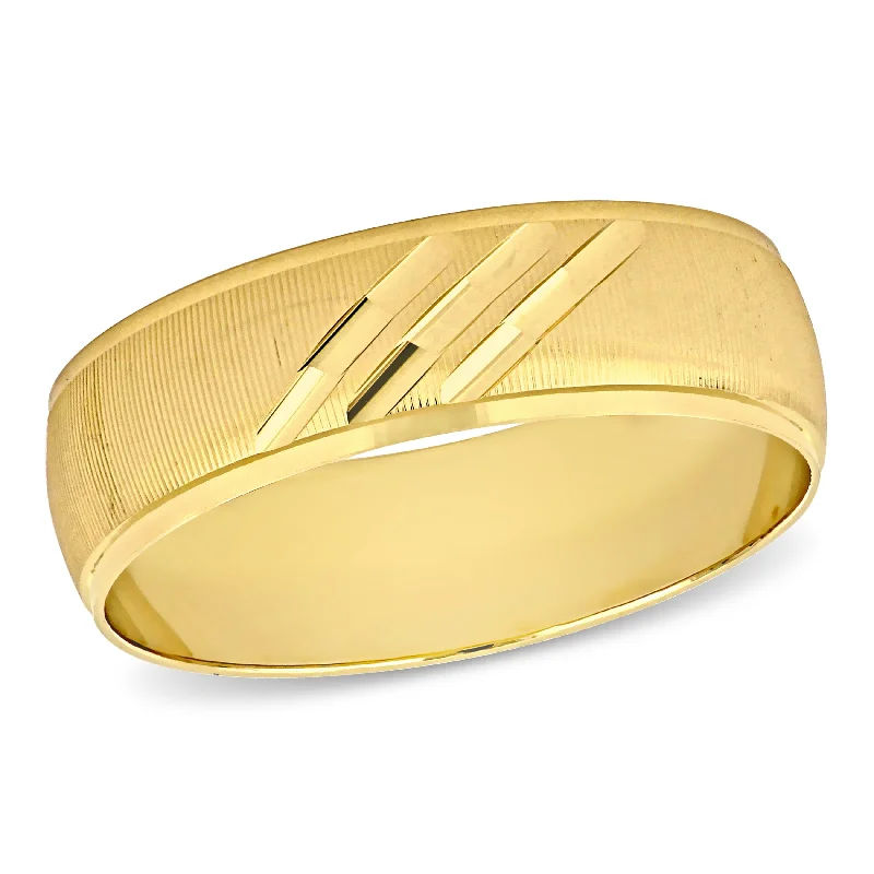 Miadora 6 mm Mens Wedding Band in 10k Yellow Gold