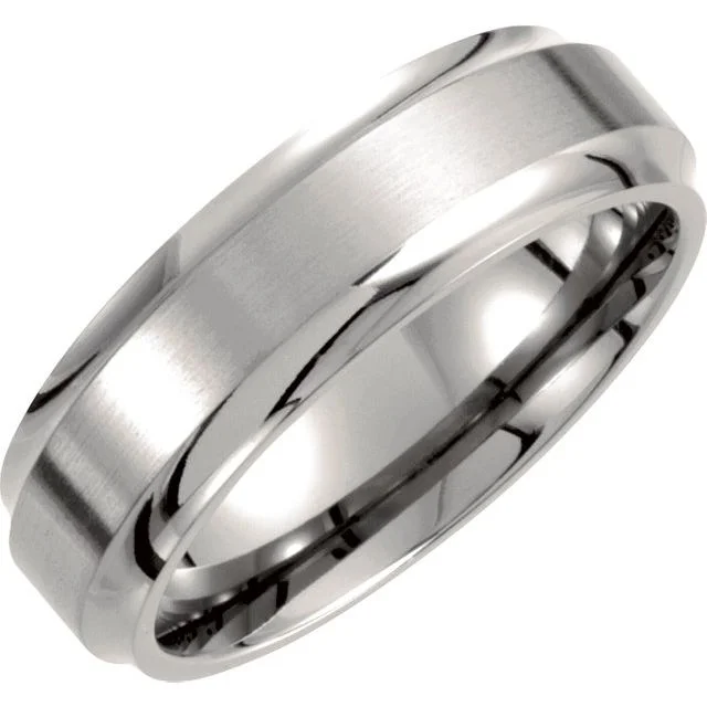 Titanium 7 mm Ridged Band