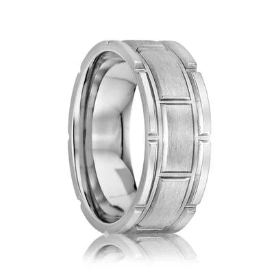 TORRANCE | Cobalt Wedding Band | Grooved | 6mm & 8mm