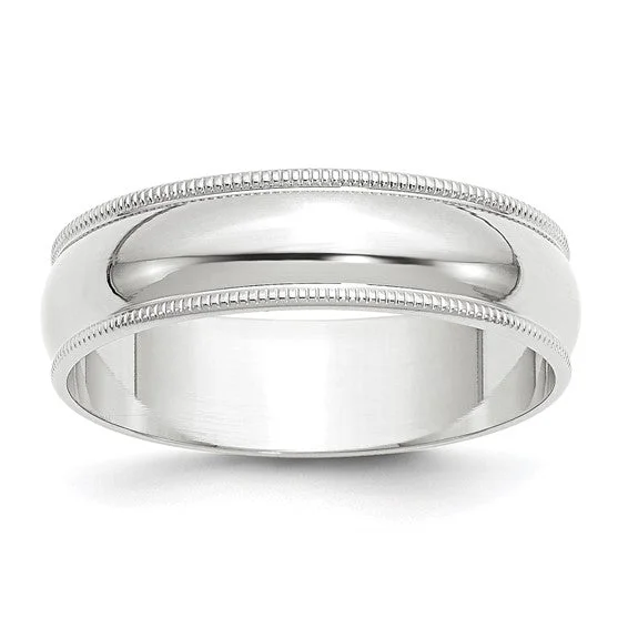 White Gold Milgrain Band