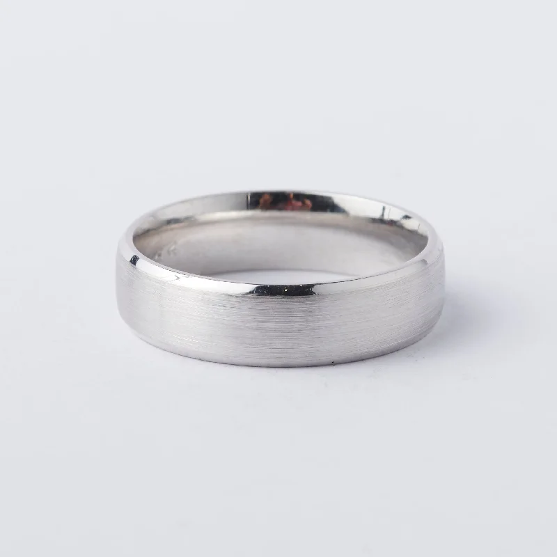 White Gold Rolled Edge Band